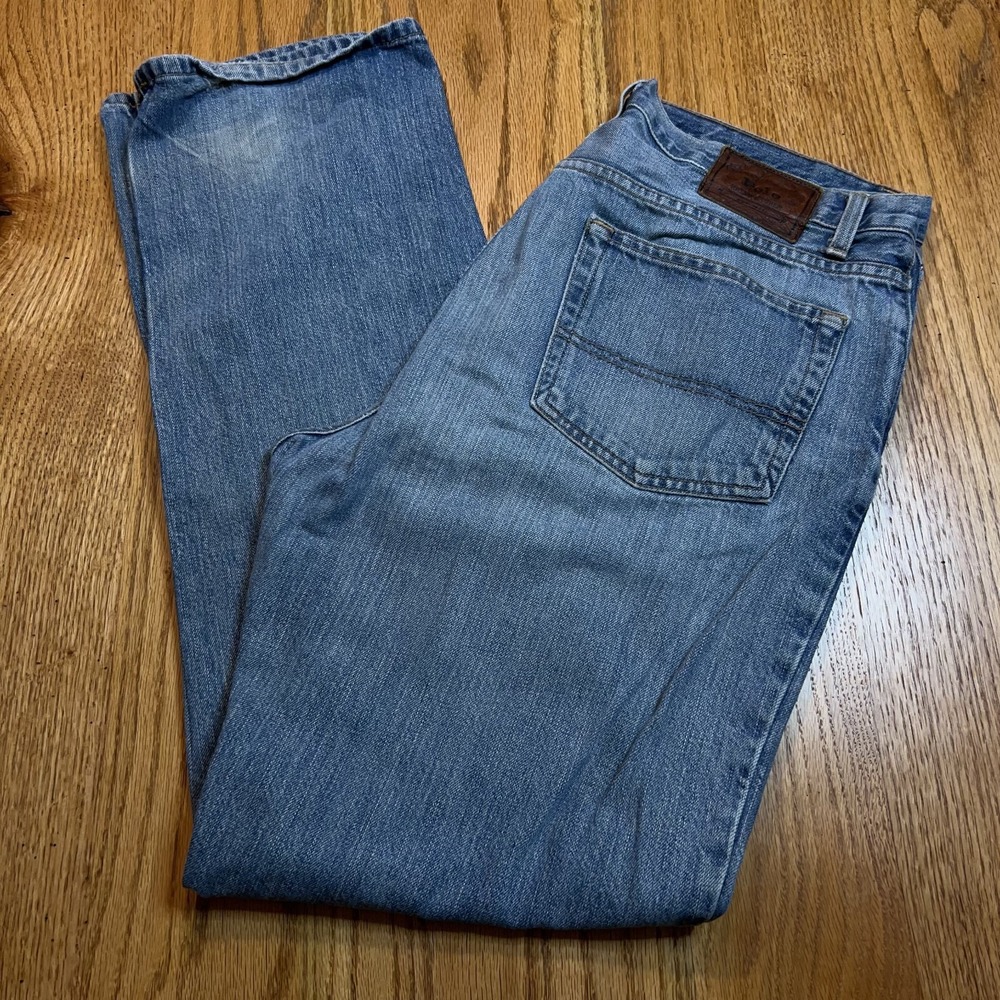 Polo Ralph Lauren Jeans Men's 35x32 Blue Denim Straight Leg‎ Made in USA FLAW